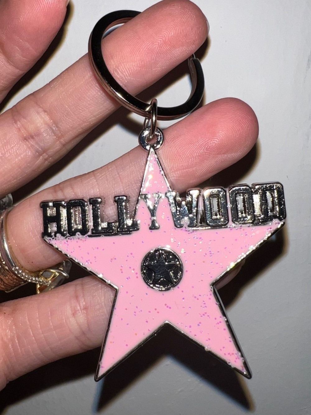 Hollywood Keychain LA (sparkly pink)
